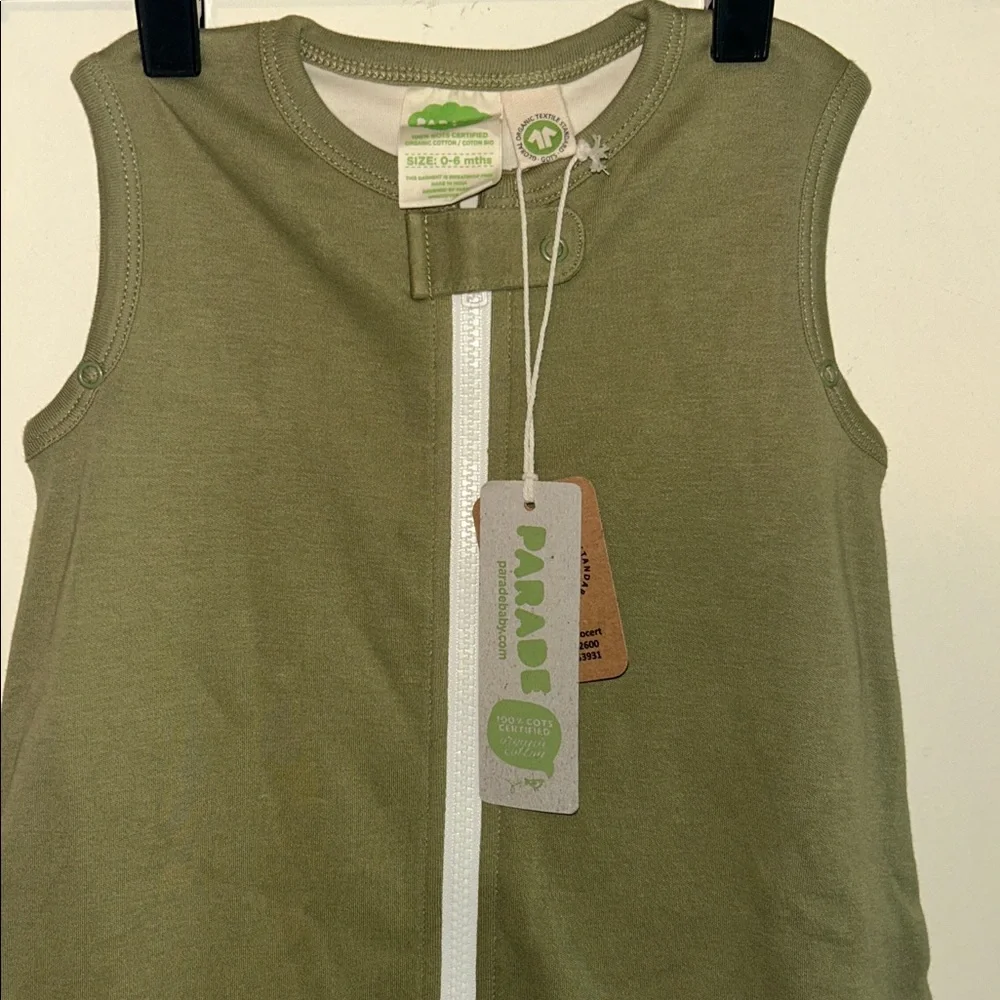 Parade Baby Organic Sleep Sack - Olive - NWT - 0-6 Months
